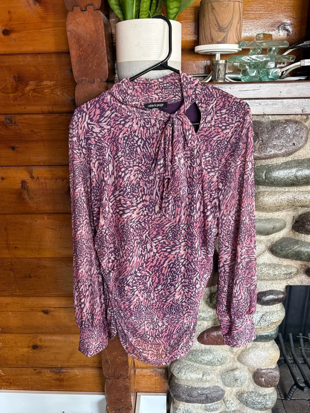 Romantic Tie Neck Blouse | Quiet Luxury Office Chic XL - Picture 3 of 6